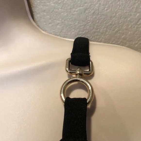 Emerald Sundae Black Banded V-Neck Evening Gown Chain Link Formal Maxi Dress - Picture 4 of 14